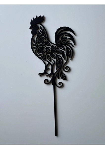 Dekoratif Siyah Horoz Bitki Süsü - 5 Adet – Bahçe ve Saksı Aksesuarı modelleri