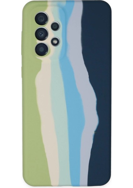 Samsung Galaxy A53 5g Kılıf Ebruli Lansman Silikon - Yeşil-Koyu Yeşil