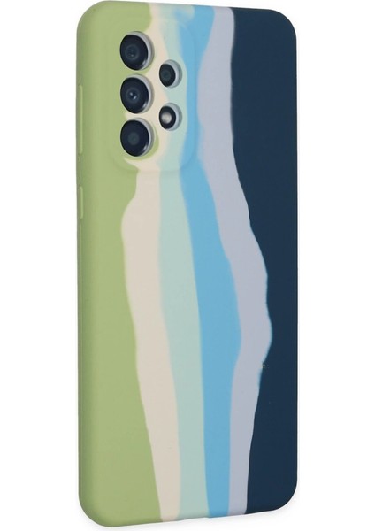 Samsung Galaxy A53 5g Kılıf Ebruli Lansman Silikon - Yeşil-Koyu Yeşil modelleri