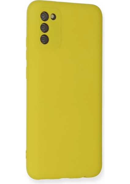 Samsung Galaxy A03S Kılıf Nano Içi Kadife Silikon - Sarı modelleri