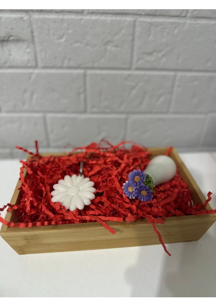 Zigzag Kırpık Kağıt kırmızı hediye kutu içi süsleme