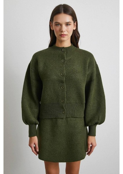 Haki Düğmeli Hırka-Etek Triko Takım fırsatları