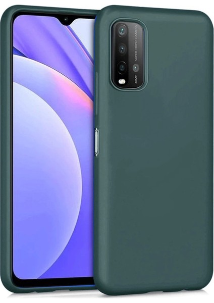 Xiaomi Redmi 9t Kılıf Nano Içi Kadife Silikon - Koyu Yeşil