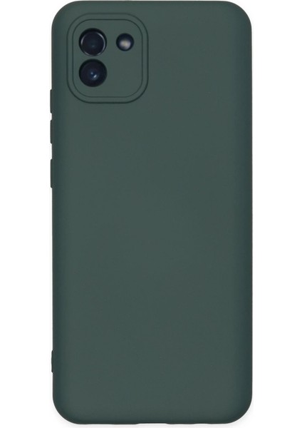 Samsung Galaxy A03 Kılıf Nano Içi Kadife Silikon - Koyu Yeşil