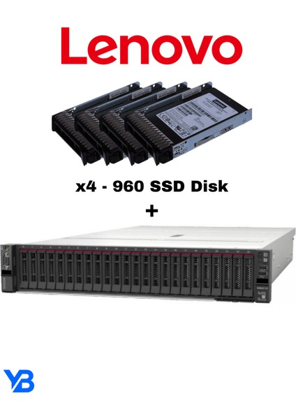 SR650 V3 7D76A065EA Sılver 4510 (12C) 32GB(1X32) 0tb 2u Rack 1X1100W Titanium Server + 4 * 960 HDD
