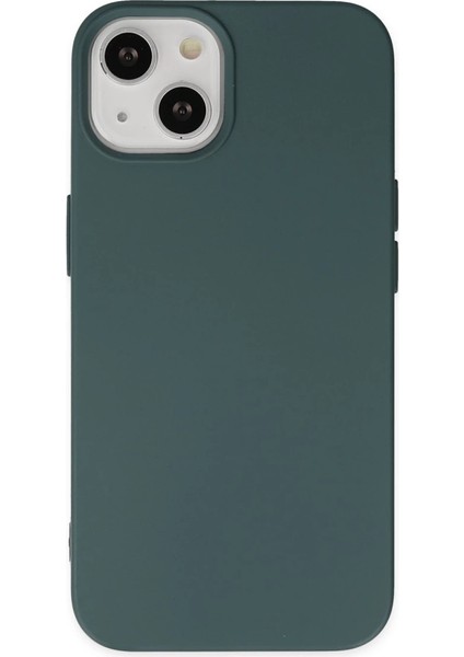 Iphone 14 Plus Kılıf Nano Içi Kadife Silikon - Koyu Yeşil