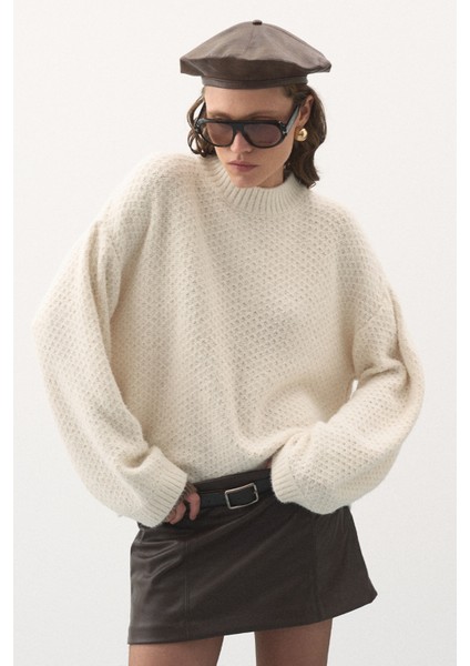 Oversize Örgü Kazak Vanilla fırsatları