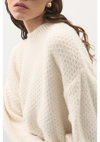 Oversize Örgü Kazak Vanilla indirimleri