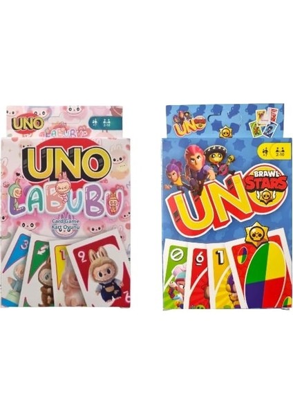 Labubu Uno ve Brawl Stars Uno Oyun Kartları 2'li Set