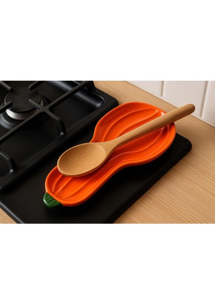 Tezgah Üstü Porselen Kabak Tasarımlı Kaşıklık ve Kepçelik