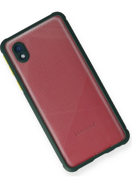 Samsung Galaxy A01 Core Kılıf Miami Şeffaf Silikon - Koyu Yeşil modelleri
