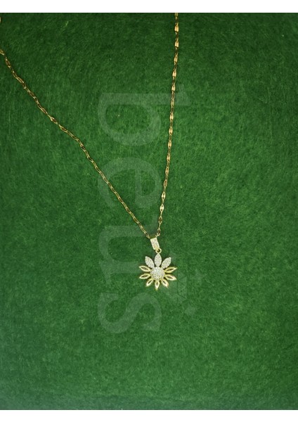 - Zirkon Taşlı Papatya Model Çelik Kolye fiyatları