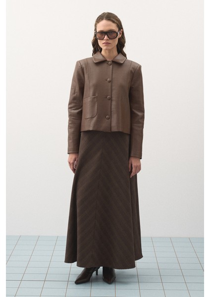 Kısa Deri Ceket Kahve fırsatları