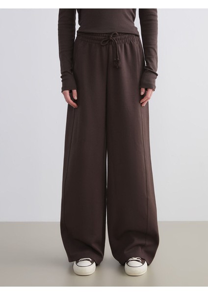 Yeni Sezon Beli Lastikli Geniş Paça Kadın Eşofman Altı fiyatları