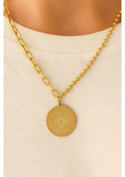 Çift Zincir Görünümlü Çelik Kolye