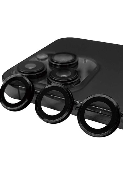 Iphone 15 Pro Max Raze Metal Kamera Lens - Siyah