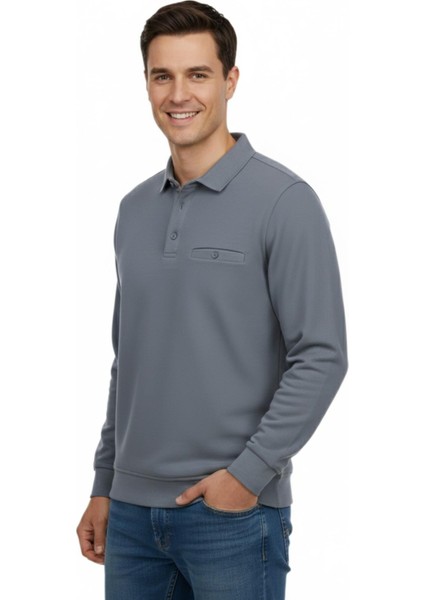 Erkek Gömlek Yaka Petek Doku Cepli Regular Fit Sweatshirt BGL-ST04956 fiyatları