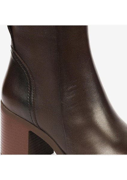 Kadın Kahverengi Hakiki Deri Topuklu Bot 4K2DB34140