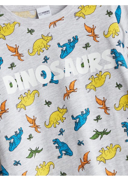 Artı Yeni Sezon Bisiklet Yaka Baskılı Erkek Çocuk Pijama Takımı modelleri