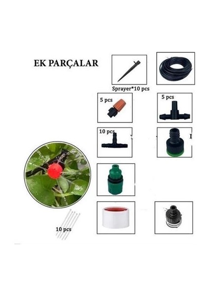 15 Metre Bahçe Damlama Sulama Sistemi Seti Hortum ve Ek Parçaları fırsatları