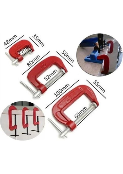 Doğrama ve Metal Sıkma Sıkıştırma Için 3lü Mini Mengene Aparat modelleri