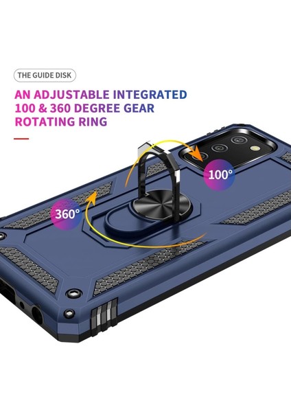 Samsung Galaxy A02S Kılıf Sofya Yüzüklü Silikon Kapak - Lacivert indirimleri