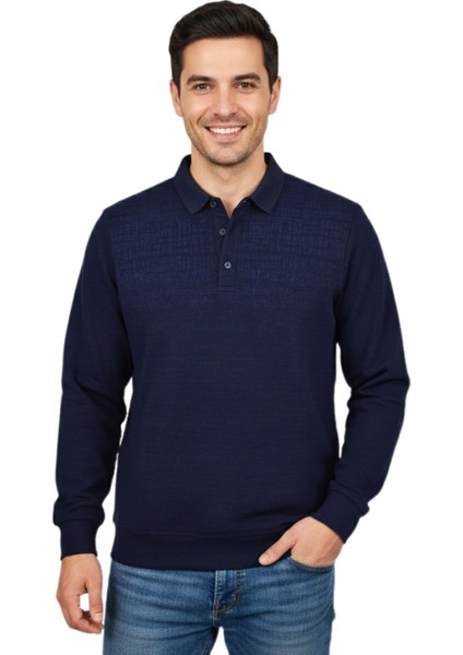 Erkek Gömlek Yaka Jakarlı Regular Fit Sweatshirt BGL-ST04958