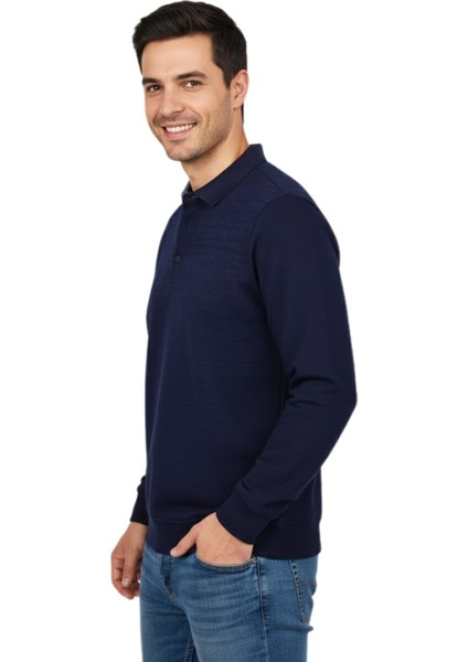 Erkek Gömlek Yaka Jakarlı Regular Fit Sweatshirt BGL-ST04958 fiyatları