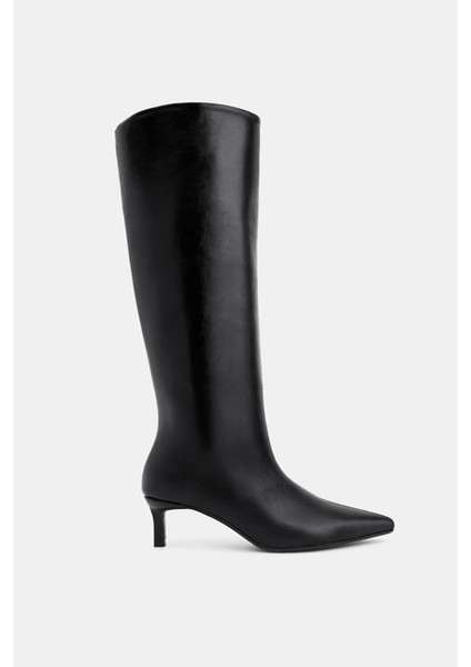 Topuklu Çizme Siyah
