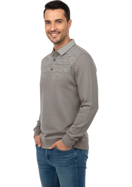 Erkek Gömlek Yaka Jakarlı Regular Fit Sweatshirt BGL-ST04958 fiyatları