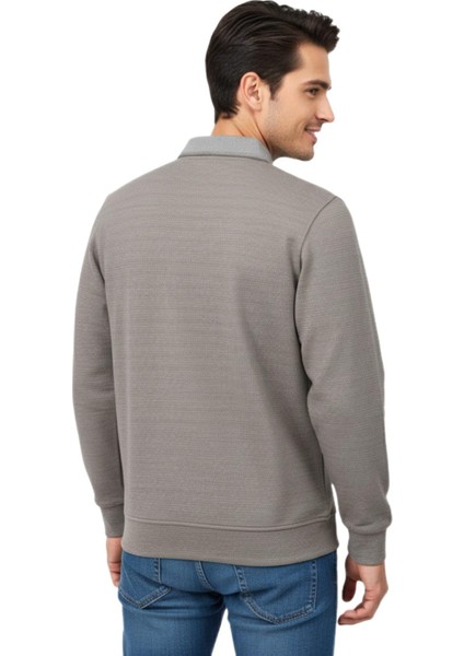 Erkek Gömlek Yaka Jakarlı Regular Fit Sweatshirt BGL-ST04958 modelleri