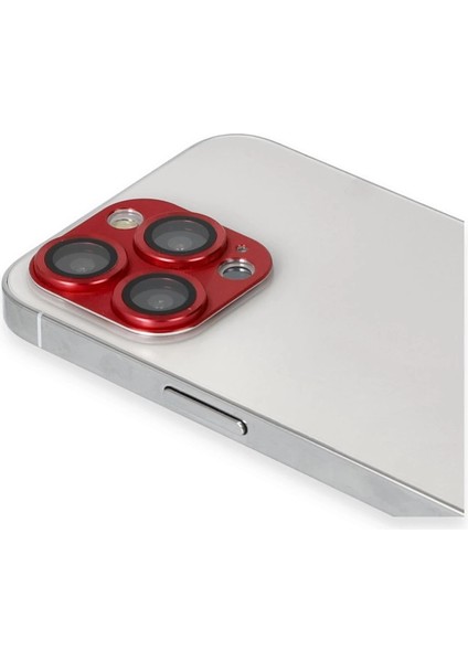 Iphone 13 Pro Max Pers Alüminyum Kamera Lens - Kırmızı