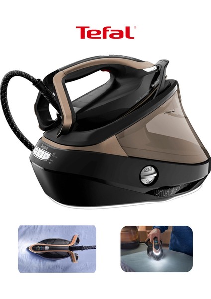 Pro Express Vision 9 Bar Endüstriyel Güçte LED Işıklı Buhar Kazanlı Ütü - Akıllı Buhar Sensörü, Kireç Avcısı, Sessiz Çalışma ve Durilium Airglide Taban