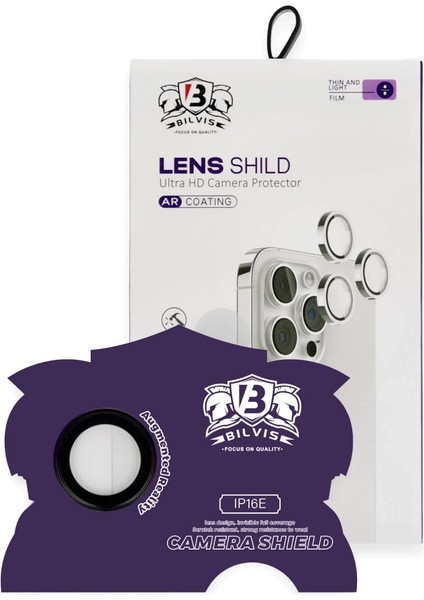 Iphone 16E Bilvis Titan Kamera Lens - Siyah modelleri