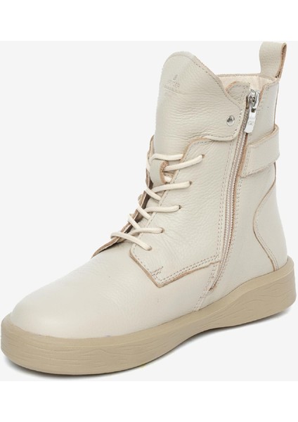 Kadın Ekru Hakiki Deri Sneaker Bot 4K2SB30900