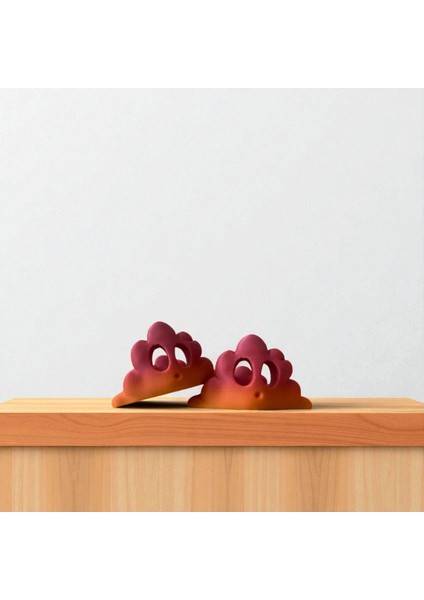 Yanında LED Mum Hediyeli 3D Tasarım Tealight Mumluk – Dekoratif Renkli Bulut Mumluk