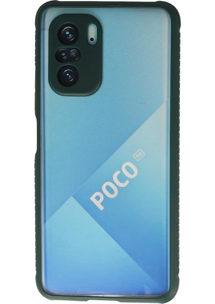 Xiaomi Poco F3 Kılıf Miami Şeffaf Silikon - Koyu Yeşil