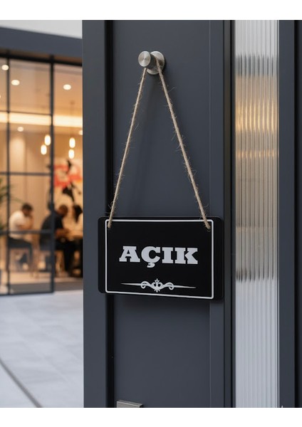 Açık Kapalı Çift Yön Kapı Tabelası Mağaza Dükkan Açık Kapalı Yazısı, Uyarısı (25X15 Cm) modelleri