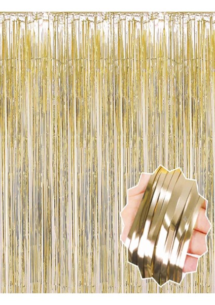 Mat Altın Püsküllü Kapı Perdesi - Parti, Bekarlığa Veda, Doğum Günü 1x2 M modelleri