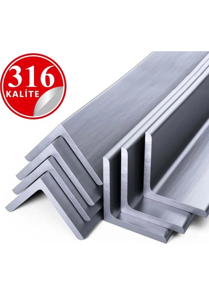 Paslanmaz Köşebent, 316 Kalite Çelik, 20 x 20 x 3 x 1000MM