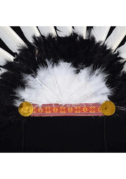 Beyaz Tüylü Siyah Kırmızı Büyük Hintli Kızılderili Başlığı indirimleri