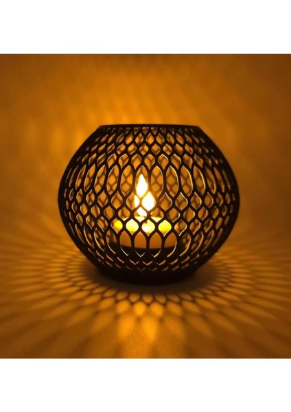 Dekoratif Tealight Mumluk – Geometrik Desenli Gölge Efektli Tasarım modelleri