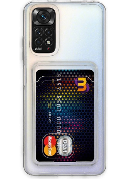 Xiaomi Redmi Note 11 Kılıf Kart Şeffaf Silikon - Şeffaf