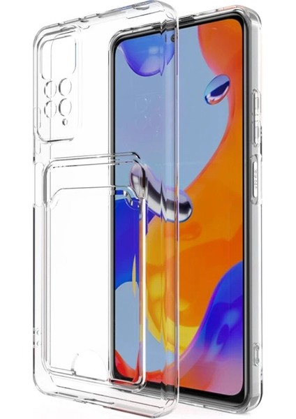 Xiaomi Redmi Note 11 Kılıf Kart Şeffaf Silikon - Şeffaf