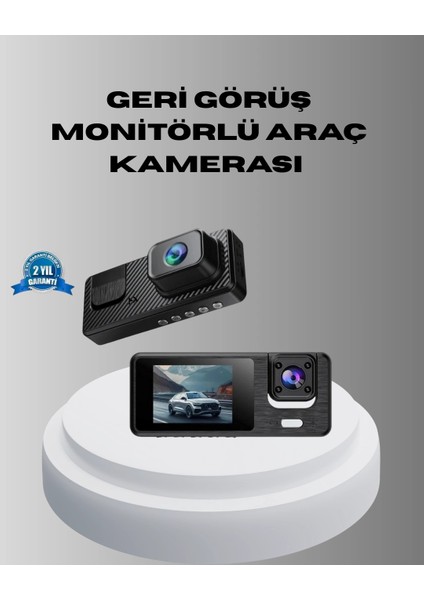 Buğz Park Modlu 3 Kameralı Araç Kayıt Cihazı 1080P Ön Kamera 2’’ Ekran