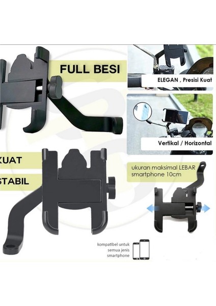 Alüminyum Gövdeli Metal Ayna Bağlantılı Motosiklet Telefon Tutucu 7 Inç Xl modelleri