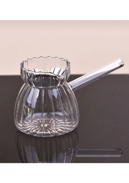 Isıya Dayanıklı Cam Cezve Şeritli