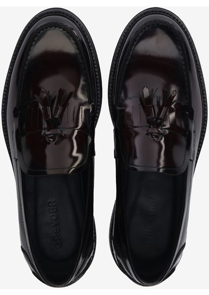 Erkek Bordo Hakiki Deri Loafer Ayakkabı 5K1UA64729 fırsatları