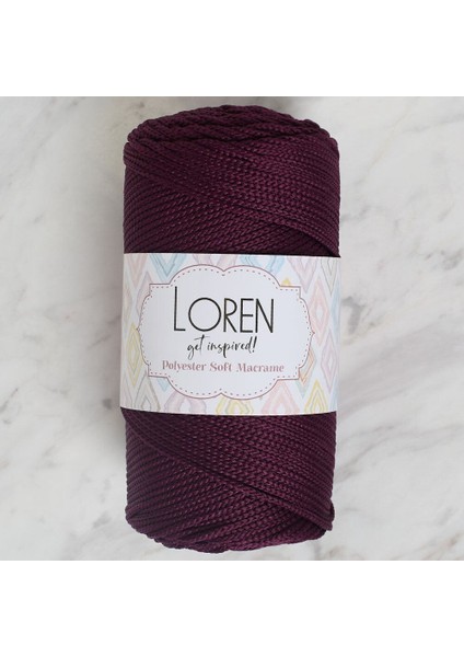 Loren Polyester Soft Macrame Patlıcan Moru El Örgü Ipi - LM038 - 34443