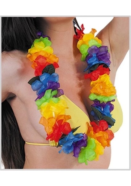 Hawaii Çiçekli Boyun Kolyesi - Renkli Tropikal Parti Leisi modelleri